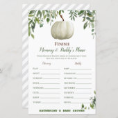 Greenery Pumpkin Baby Shower Game PRINTED (Vorne/Hinten)