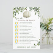Greenery Pumpkin Baby Shower Game PRINTED (Stehend Vorderseite)