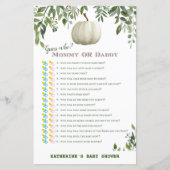 Greenery Pumpkin Baby Shower Game PRINTED (Vorderseite)