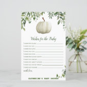 Greenery Pumpkin Baby Shower Game PRINTED (Stehend Vorderseite)