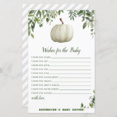 Greenery Pumpkin Baby Shower Game PRINTED (Vorne/Hinten)