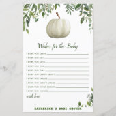Greenery Pumpkin Baby Shower Game PRINTED (Vorderseite)