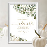 Greenery Pumpkin Brautparty Advice Card-Zeichen Poster<br><div class="desc">Erschaffen Sie eine elegante und zeitlose Herbstsuite,  die Ihren Stil mühelos mit personalisierten Details widerspiegelt.</div>