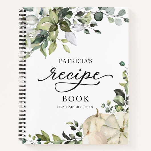 Greenery Pumpkin Brautparty Rezept Buch (Vorderseite)