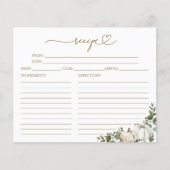 Greenery Pumpkin Brautparty Rezept Cards (Vorderseite)