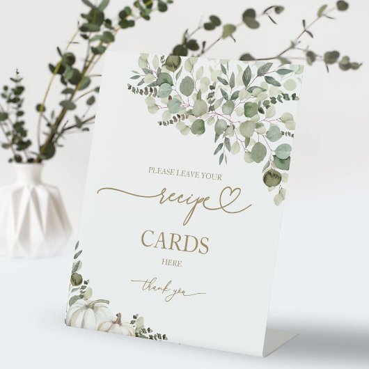 Greenery Pumpkin Brautparty Rezeptionskarten Zeich Sockelschild
