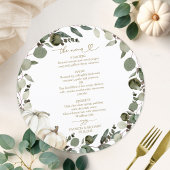 Greenery Pumpkin Circle Wedding Menu Card Einladung
