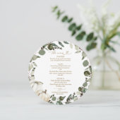 Greenery Pumpkin Circle Wedding Menu Card Einladung (Stehend Vorderseite)