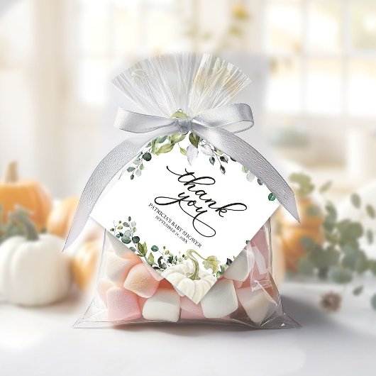 Greenery Pumpkin Fall Baby Shower Geschenkanhänger