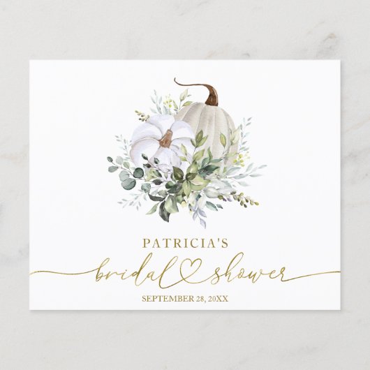 Greenery Pumpkin Fall Brautparty Advice Cards (Rückseite)