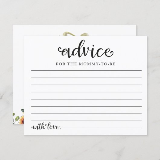 Greenery Pumpkin Fall Brautparty Advice Cards (Vorne/Hinten)