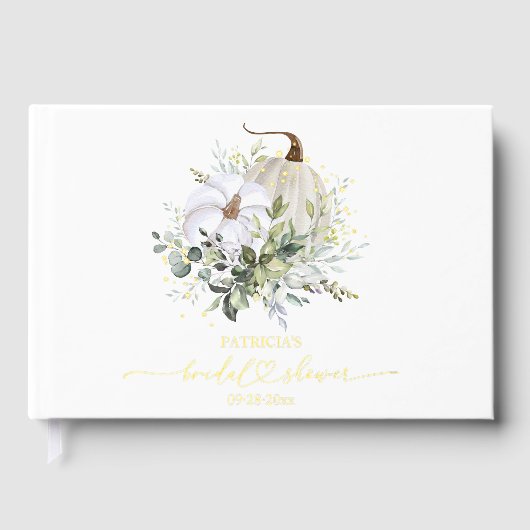 Greenery Pumpkin Fall Brautparty Gästebuch (Vorderseite)