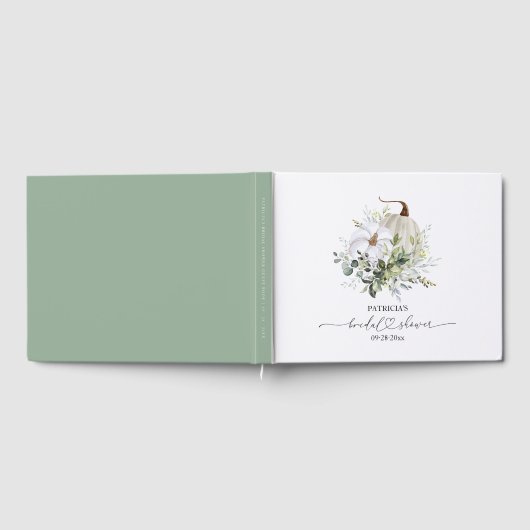 Greenery Pumpkin Fall Brautparty Gästebuch (Voll)