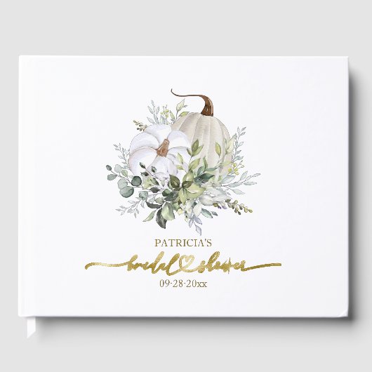 Greenery Pumpkin Fall Brautparty Gästebuch (Vorderseite)