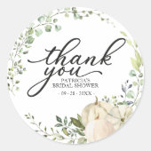 Greenery Pumpkin Fall Brautparty Gefallen Classic Runder Aufkleber (Vorderseite)