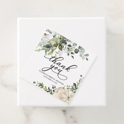 Greenery Pumpkin Fall Brautparty Geschenkanhänger (Beispiel)