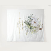 Greenery Pumpkin Fall Brautparty Hintergrund Wandteppich (Vorderseite (Horizontal))