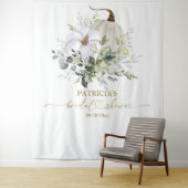 Greenery Pumpkin Fall Brautparty Hintergrund Wandteppich (Beispiel)