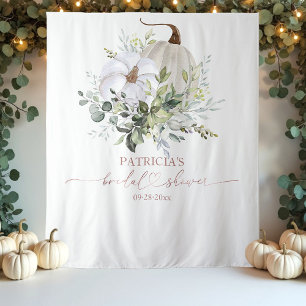 Greenery Pumpkin Fall Brautparty Hintergrund Wandteppich