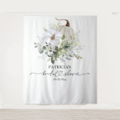 Greenery Pumpkin Fall Brautparty Hintergrund Wandteppich (Vorderseite)