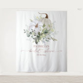 Greenery Pumpkin Fall Brautparty Hintergrund Wandteppich (Vorderseite)