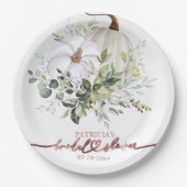 Greenery Pumpkin Fall Brautparty Paper Plate Pappteller (Vorderseite)