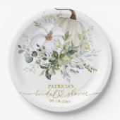 Greenery Pumpkin Fall Brautparty Paper Plate Pappteller (Vorderseite)