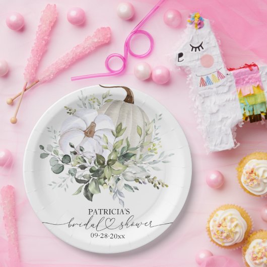 Greenery Pumpkin Fall Brautparty Pappteller (Party)