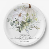 Greenery Pumpkin Fall Brautparty Pappteller (Vorderseite)