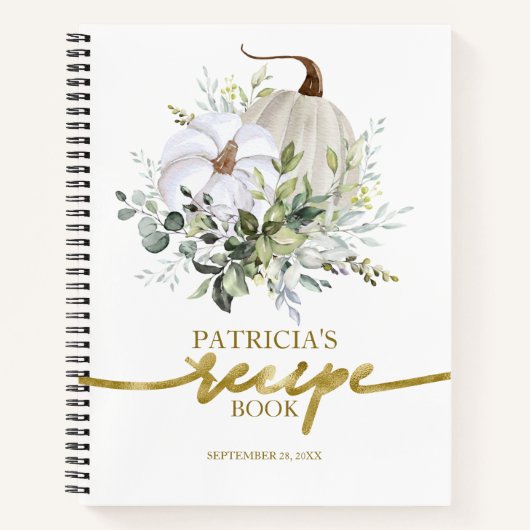 Greenery Pumpkin Fall Brautparty Rezept Buch (Vorderseite)