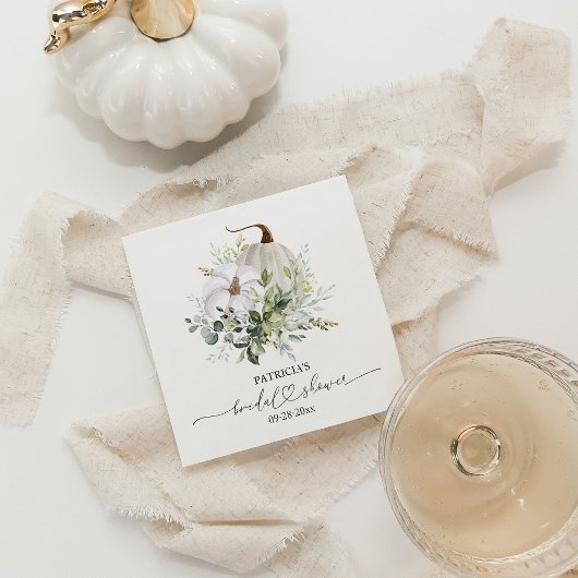 Greenery Pumpkin Fall Brautparty Serviette