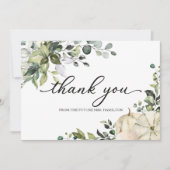 Greenery Pumpkin Fall Brautparty Vielen Dank Einladung (Vorderseite)