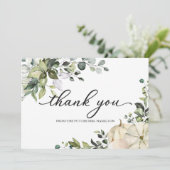 Greenery Pumpkin Fall Brautparty Vielen Dank Einladung (Stehend Vorderseite)