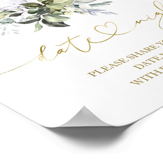 Greenery Pumpkin Fall Date Night Jar Sign Poster (Ecke)