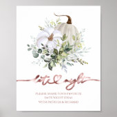 Greenery Pumpkin Fall Date Night Jar Sign Poster (Vorne)