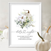 Greenery Pumpkin Fall Date Night Jar Sign Poster