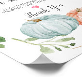 Greenery Pumpkin Gender Reveal Gebete für Baby Poster (Ecke)