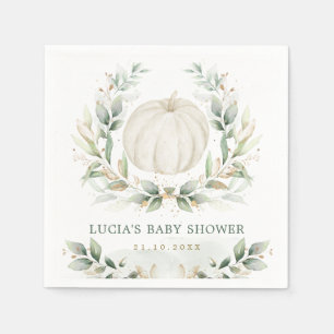Greenery Pumpkin Herbst Paare Babydusche Serviette