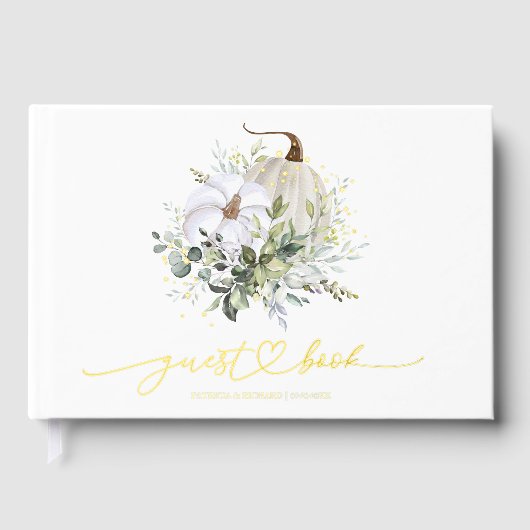 Greenery Pumpkin Hochzeit im Herbst Gästebuch (Vorderseite)