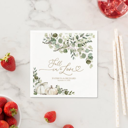 Greenery Pumpkin Hochzeit im Herbst Serviette (Beispiel)