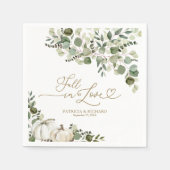 Greenery Pumpkin Hochzeit im Herbst Serviette (Vorderseite)