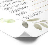 Greenery Pumpkin Old Ehefrauen Males Gender Reveal Poster (Ecke)