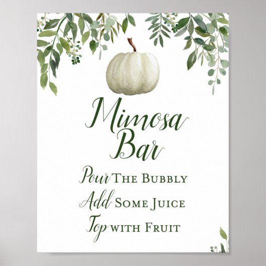 Greenery Pumpkin Sign, Brautparty Sign Poster (Vorne)