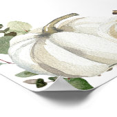 Greenery Pumpkin Wedding Willkommen Poster (Ecke)
