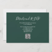Greenery QR Code Foto Emerald Green Wedding Einladung (Rückseite)