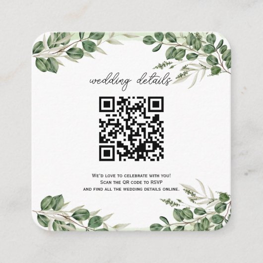 Greenery QR Code Foto UAWG Einladung (Vorderseite)