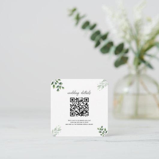 Greenery QR Code Foto UAWG Einladung (Stehend Vorderseite)