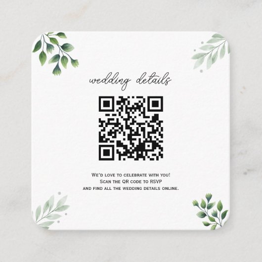 Greenery QR Code Foto UAWG Einladung (Vorderseite)