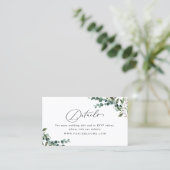 Greenery QR Code Wedding Details Enclosure Card Visitenkarte (Stehend Vorderseite)