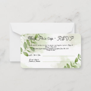 Greenery R.S.V.P Vietnamese wedding card Mitteilungskarte
